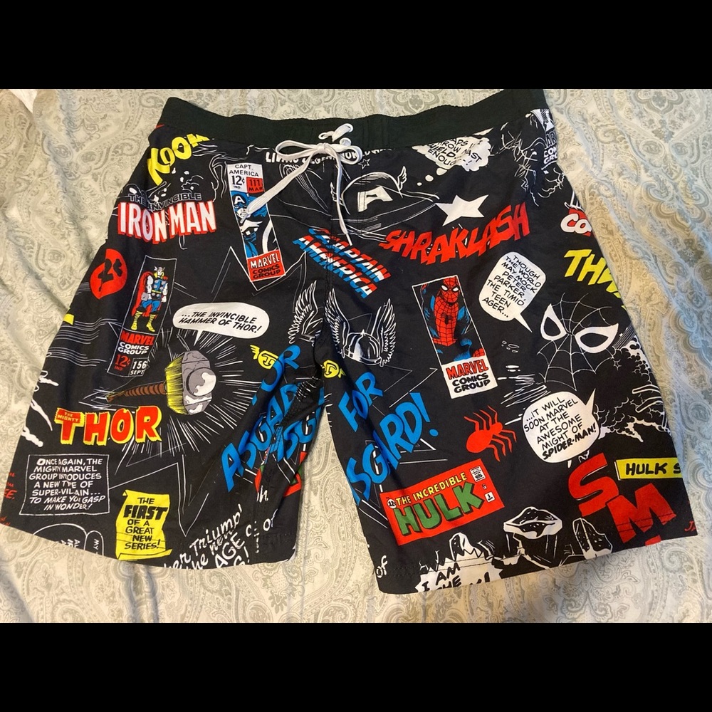 Men’s swim board shorts marvel themed